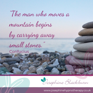 the man who moves a mountain begins by carrying away small stones. Confucius